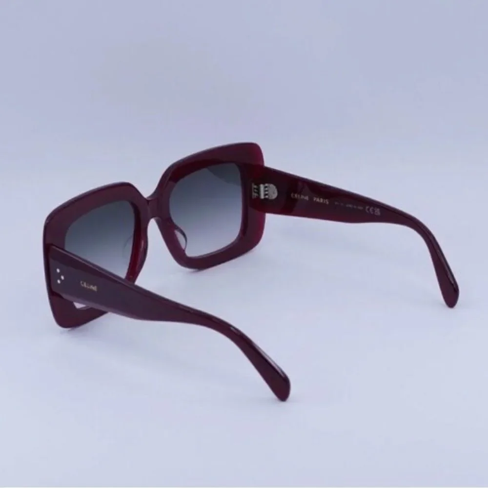 Celine Burgundy Square Sunglasses - Picture 4 of 10